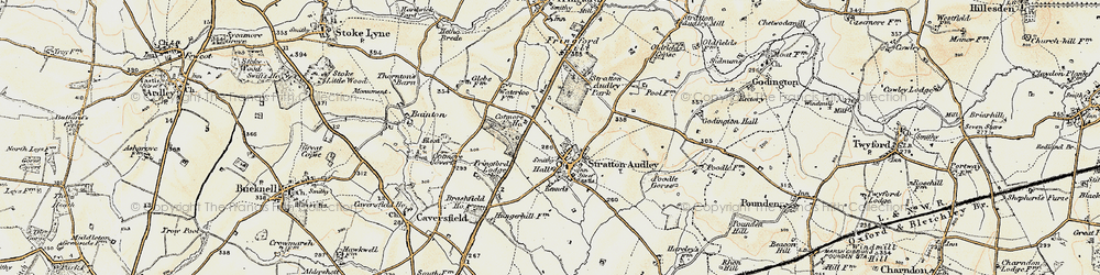 Old map of Stratton Audley in 1898-1899