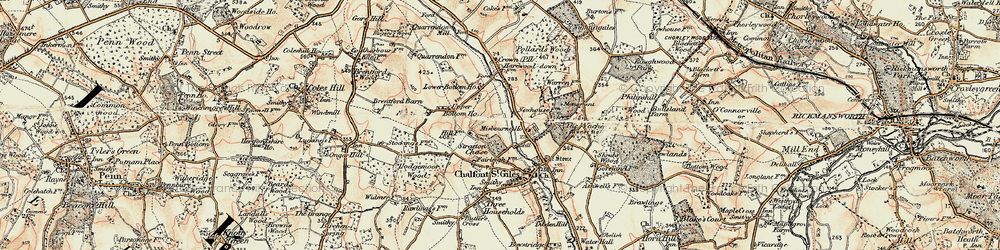 Old map of Brentford Grange in 1897-1898