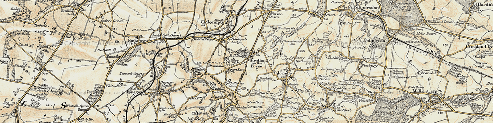Old map of Stratton-on-the-Fosse in 1899
