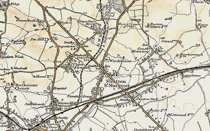 Old map of Stratton St Margaret in 1898-1899