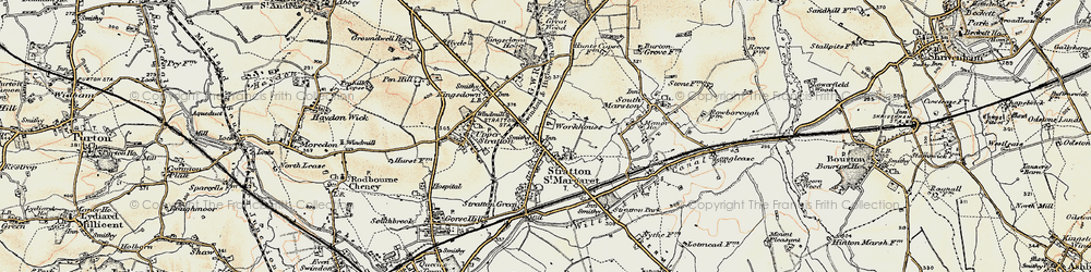 Old map of Stratton St Margaret in 1898-1899