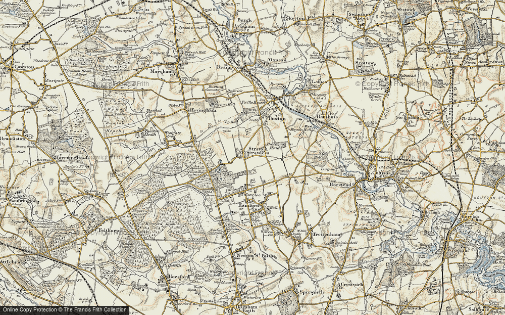 Old Map of Stratton Strawless, 1901-1902 in 1901-1902