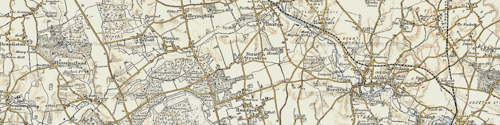 Old map of Stratton Strawless in 1901-1902