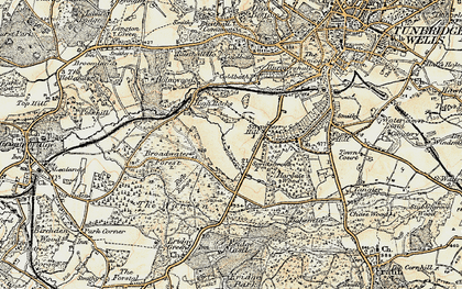 Old map of Broadwater Forest in 1897-1898