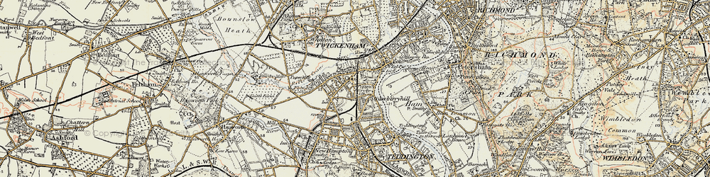 Old map of Strawberry Hill in 1897-1909