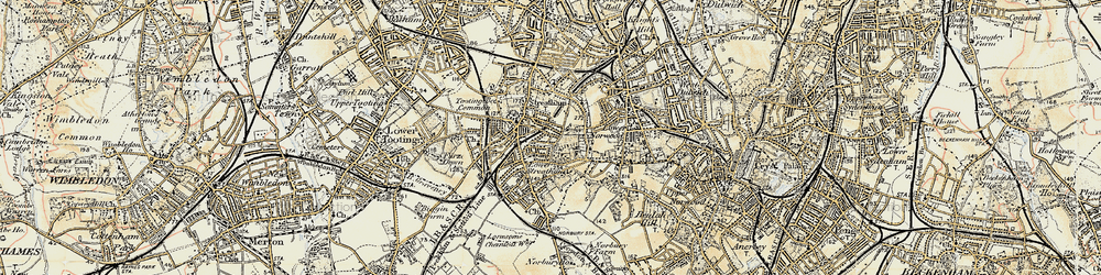 Old map of Streatham in 1897-1902