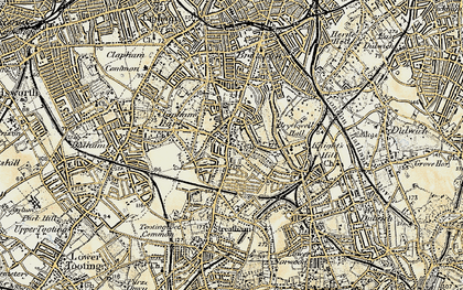 Old map of Streatham Hill in 1897-1902