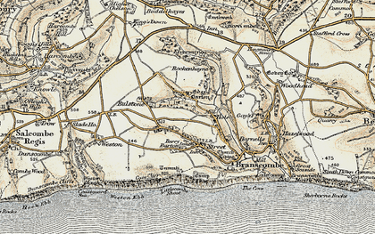 Old map of Branscombe Cross in 1899