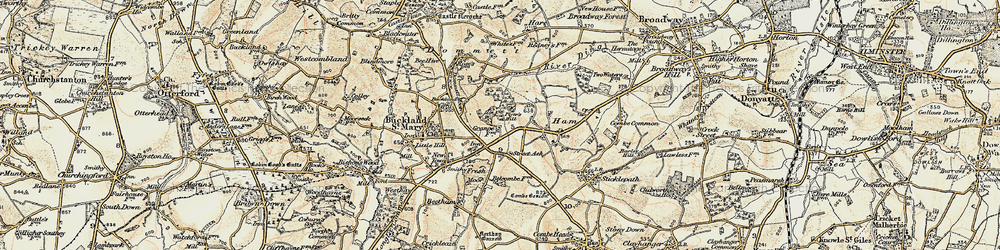 Old map of Street Ash in 1898-1900