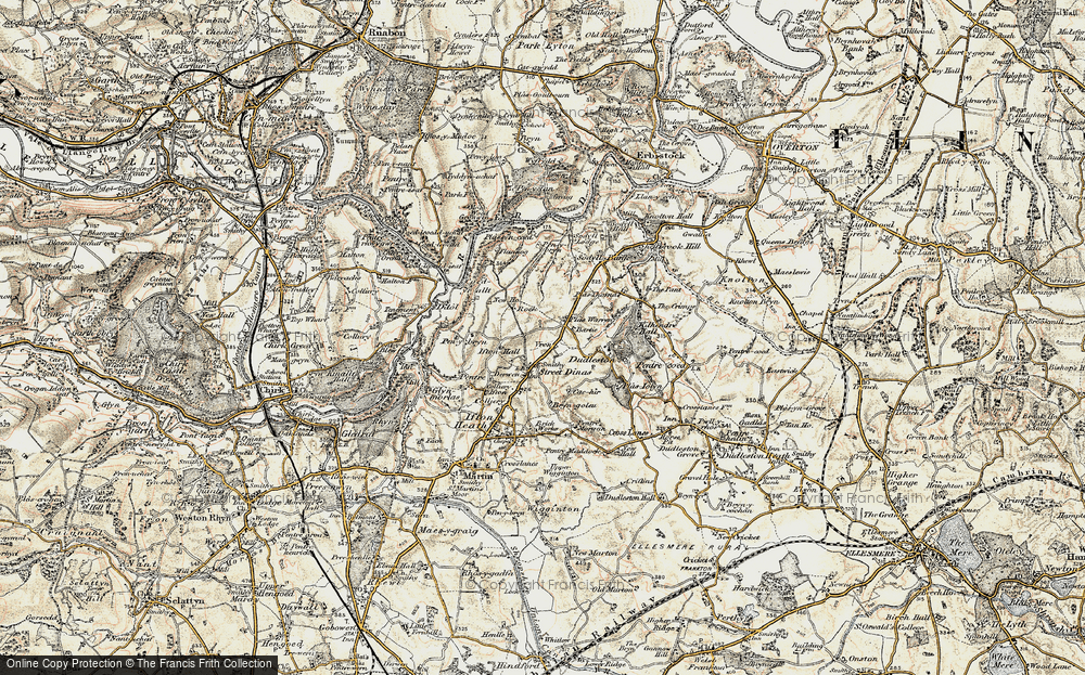 Old Map of Street Dinas, 1902 in 1902