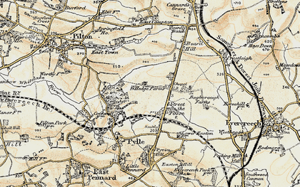 Old map of Street on the Fosse in 1899