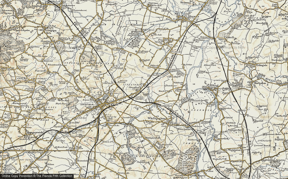 Old Map of Streethay, 1902 in 1902