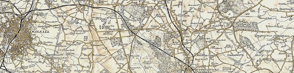Old map of Bracebridge Pool in 1902