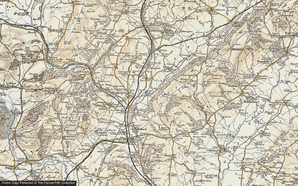 Old Map of Strefford, 1901-1903 in 1901-1903