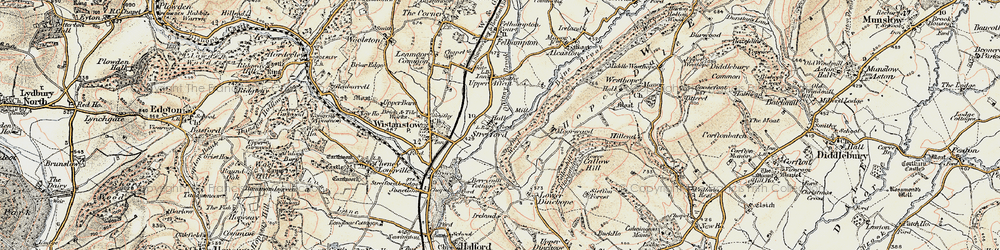 Old map of Strefford in 1901-1903