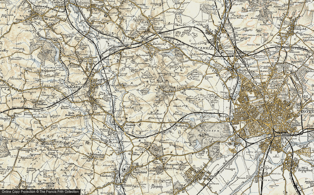 Old Map of Strelley, 1902-1903 in 1902-1903