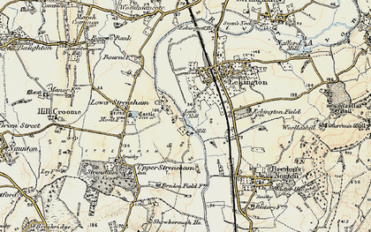 Old map of Strensham in 1899-1901