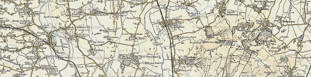 Old map of Strensham in 1899-1901