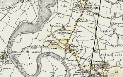 Old map of Stretcholt in 1898-1900