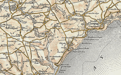 Old map of Strete in 1899
