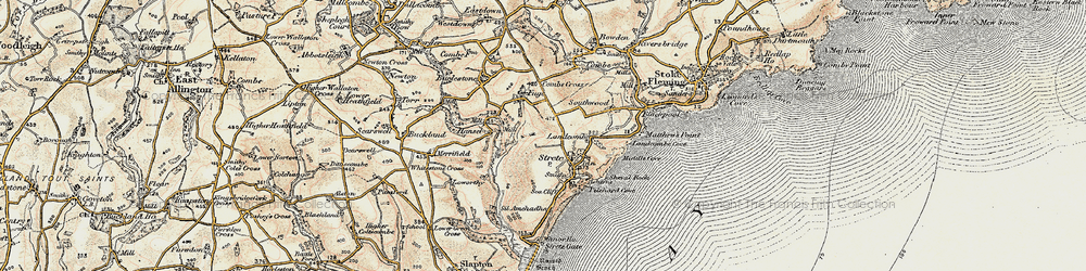 Old map of Strete in 1899