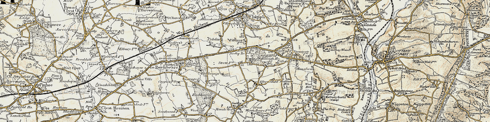 Old map of Strete Ralegh in 1898-1900