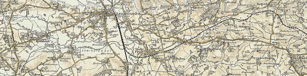 Old map of Wheelbarrow Castle in 1899-1902