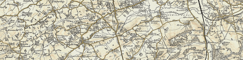Old map of Bainstree Cross in 1900-1903