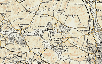 Old map of Strethall in 1898-1901