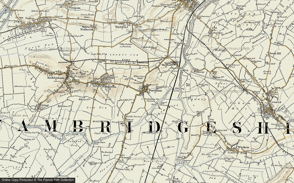 Old Map of Stretham, 1901 in 1901