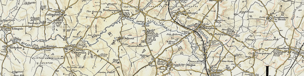 Old map of Stretton en le Field in 1902