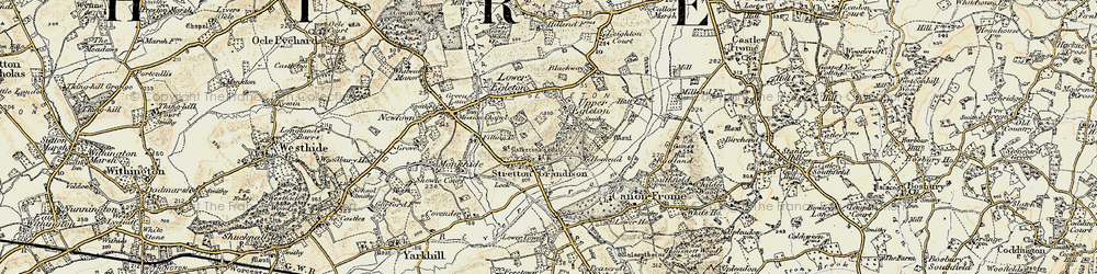 Old map of Stretton Grandison in 1899-1901