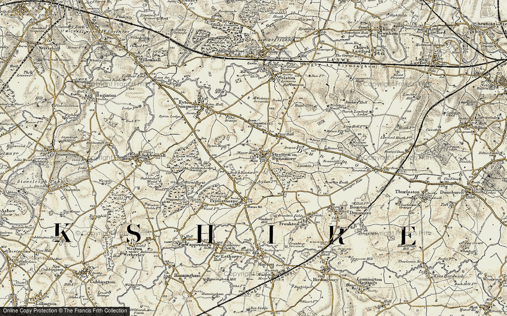 Old Map of Stretton-on-Dunsmore, 1901-1902 in 1901-1902