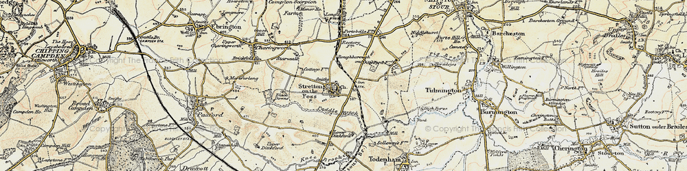 Old map of Stretton-on-Fosse in 1899-1901
