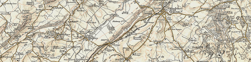 Old map of Blakeway Coppice in 1902