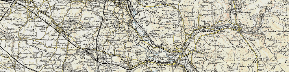 Old map of Strines in 1903