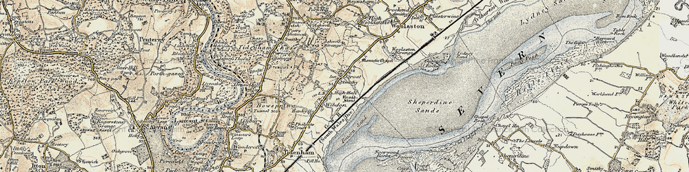 Old map of Stroat in 1899-1900