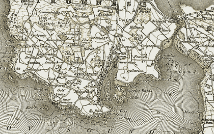 Old map of Bay of Navershaw in 1912