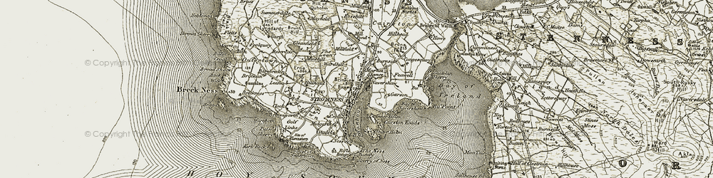 Old map of Brinkies Brae in 1912