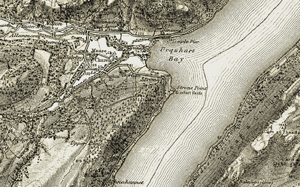 Old map of Urquhart Castle in 1908-1912
