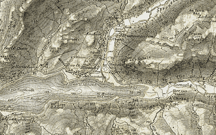 Old map of Allt na Cloiche in 1906-1908