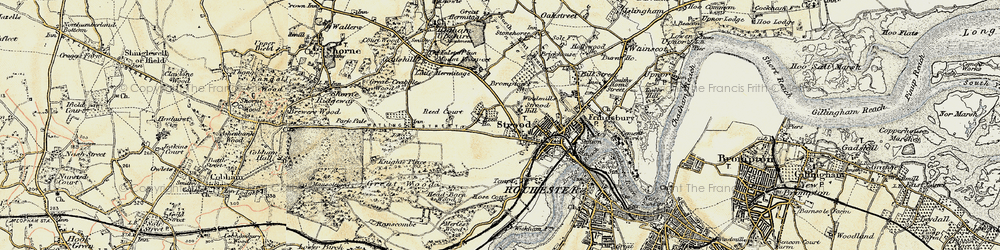 Old map of Strood in 1897-1898