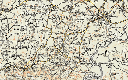 Old map of Brownings in 1897-1900