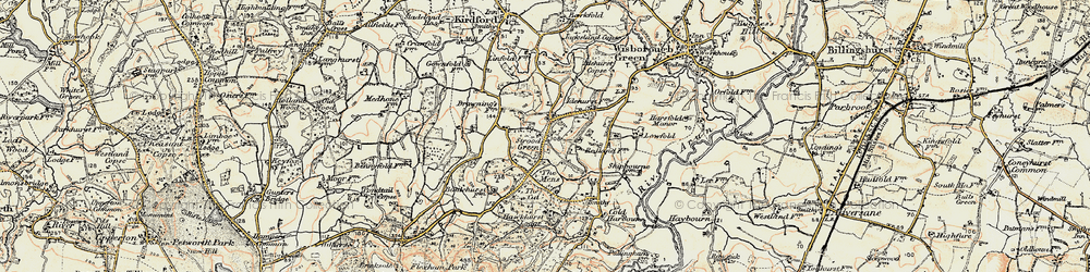 Old map of Brownings in 1897-1900