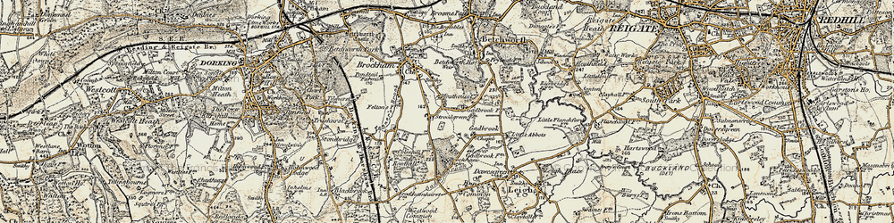 Old map of Strood Green in 1898-1909
