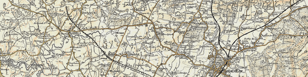 Old map of Strood Green in 1898