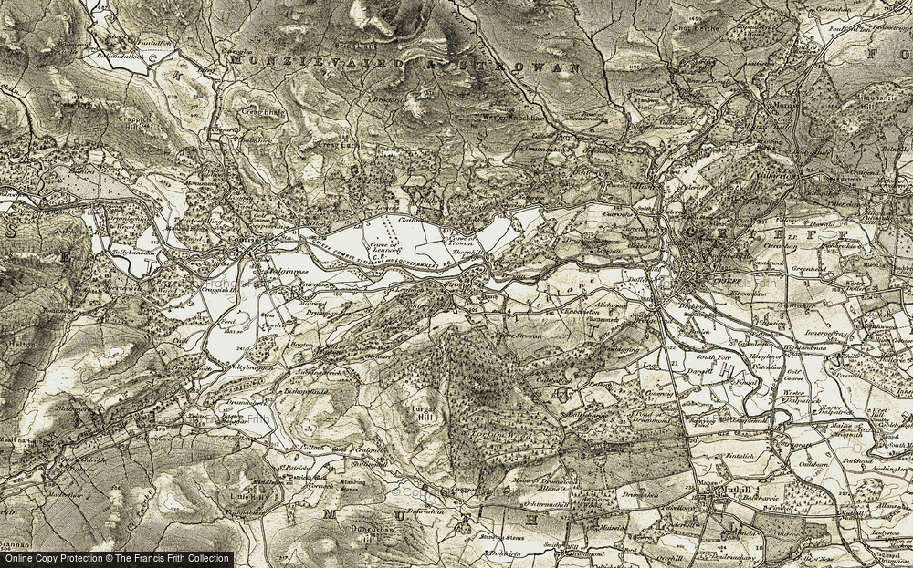 Old Map of Strowan, 1906-1907 in 1906-1907