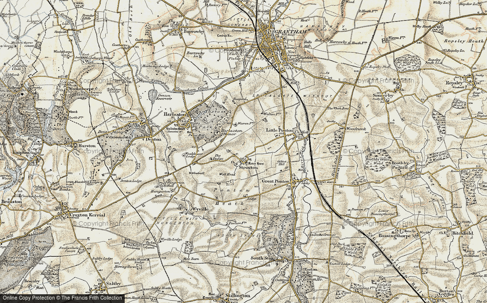 Old Map of Historic Map covering Manor Ho, The in 1902-1903