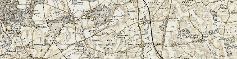 Old map of Stroxton in 1902-1903