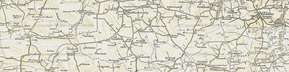 Old map of Stroxworthy in 1900